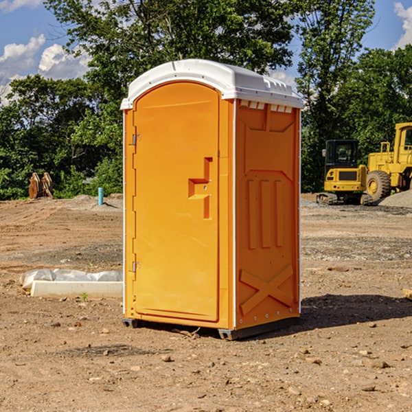 how often are the portable restrooms cleaned and serviced during a rental period in Jardine